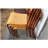 Image 3 : (5) Wooden Stacking Chairs & Upholstered Metal Chair