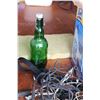 Image 5 : Lot: Tool Apron, Doggy Bowls, Green Bottles, Doggy Blanket & Wicker Basket, Bungee Cords, Misc.
