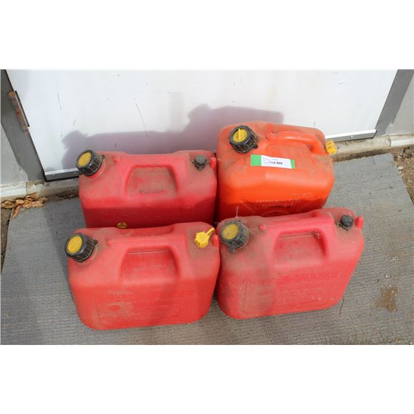 (4) Gasoline 2 Gallon Jerry Cans