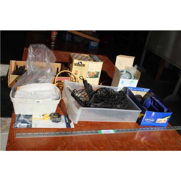 Flashlight, Grill Pro Brickettes, Extension Cord, Cargo Net, Misc.