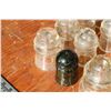 Image 5 : (16) Glass Insulators: Clear & Green Color - Assorted - Some Have Chips