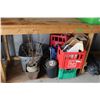 Image 1 : (2) Pop Shoppe Plastic Bottle Holder, (2) Milk Crates, Utility Wheels, Christmas Lights in Tote w/Wi