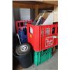 Image 5 : (2) Pop Shoppe Plastic Bottle Holder, (2) Milk Crates, Utility Wheels, Christmas Lights in Tote w/Wi