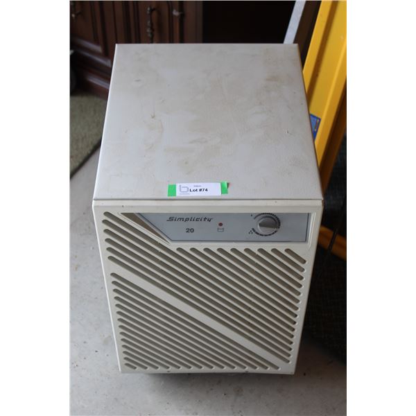Simplicity De-Humidifier - Powers On, Missing Tank