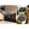 Image 7 : Extension Cord, Plastic Wrap Roll, Metal Shelving Basket, (2) Metal Storage Containers, Misc.