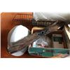 Image 8 : Extension Cord, Plastic Wrap Roll, Metal Shelving Basket, (2) Metal Storage Containers, Misc.