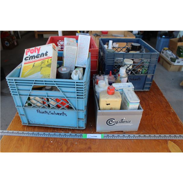 Household Maintenance Items: Glue, Spray Paint, Poly Filler (Mud) - as is