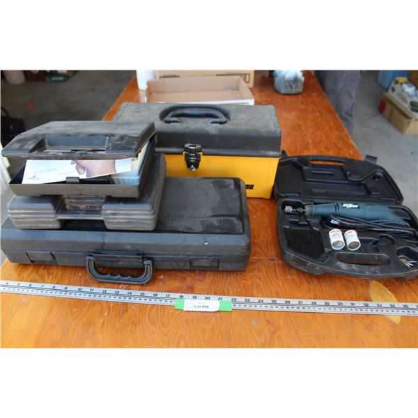 Black & Decker Rotary Tool in Case, Tool Box w/ Ratchet Straps, Soldering Iron, Empty Tool Case