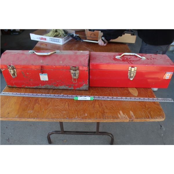 (2) Metal Portable Tool Boxes (One Tool Box Has Sockets - Assorted)