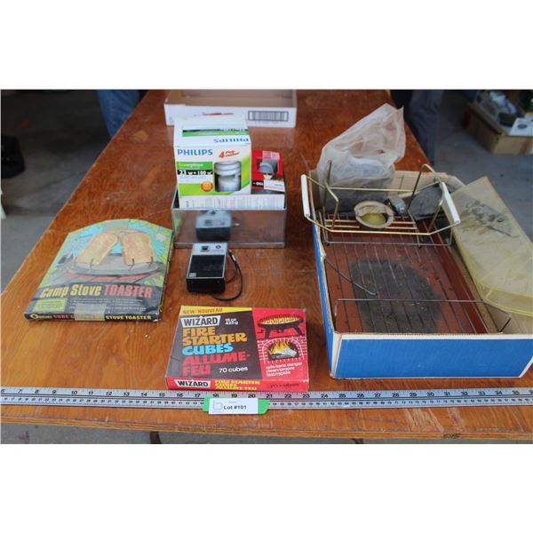 Light Bulbs, Westinghouse Vintage Radio, Firestarter Cubes, Outdoor Owl