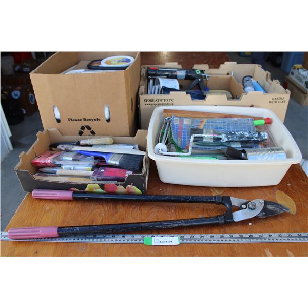 Painting Supplies: Brushes Rollers, Tree Trimmer, Misc.