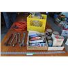 Image 1 : Painting Supplies, Outdoor Owl Decoy, Assorted Wrenches, Extension Cord, Milk Crate, Misc.