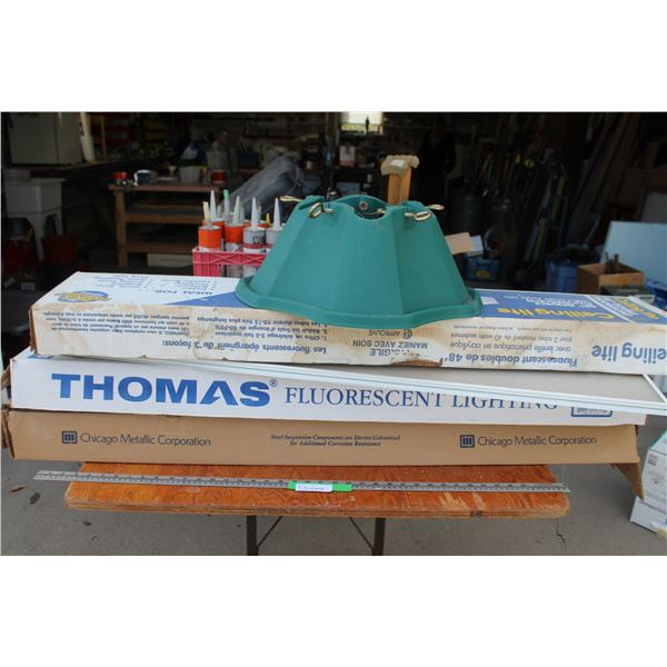 Fluorescent Covers 48" & Fluorescent Bulbs 48" Long (White) & 18" Fluorescent Blub, Christmas Tree H