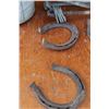 Image 2 : (4) Horse Shoes & Turn Buckles & Galvanized Pail