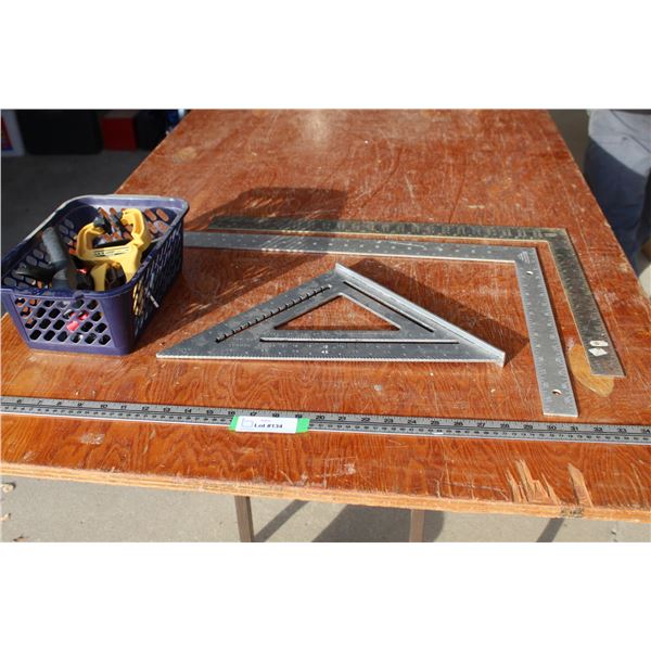 Speed Square, (2) Squares, Assorted Clamps in Basket