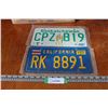 Image 1 : California License Plate & Saskatchewan License Plate