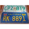 Image 2 : California License Plate & Saskatchewan License Plate