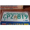 Image 3 : California License Plate & Saskatchewan License Plate