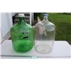 Image 1 : Green Glass Carboy - 20" Tall & Clear Glass Carboy - 20" tall