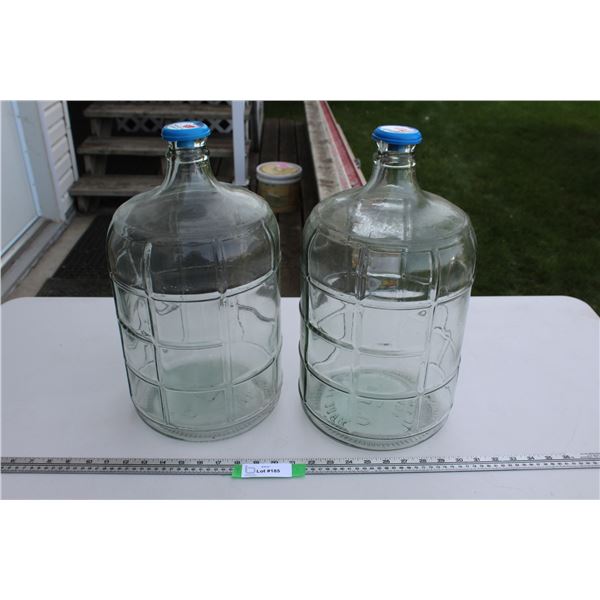 (2) Clear Glass Carboys - 16.5" Tall