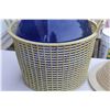 Image 3 : Cobalt Blue Glass Carboy w/Plastic Holder Basket - 22" x 14"