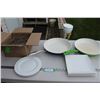 Image 1 : (2) 12" Frying Pans & (5) White Plates, (12) Clear Glasses