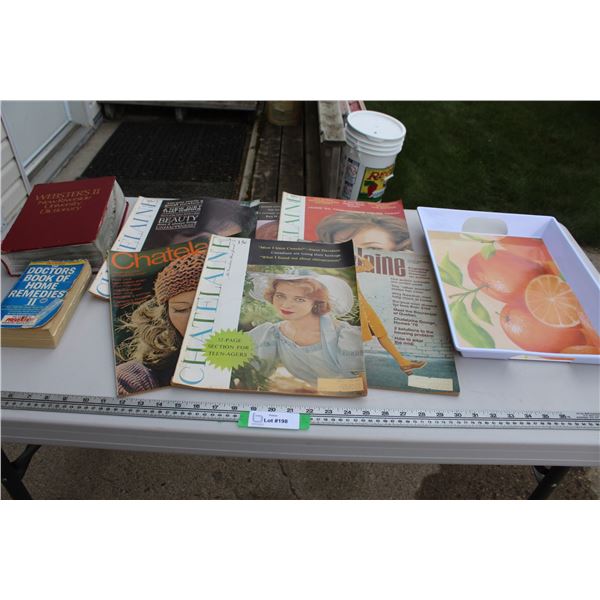 Vintage Chatelaine Magazines, Serving Tray, Home Remedies, Dictionary