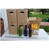 Image 1 : (5) Boxes of Glass Wine Bottles: (4) Boxes of Green, (1) Box Assorted: Blue, Green, Brown