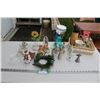 Image 1 : Figurines - Assorted, Glass Dishes, Angels & Wicker Basket