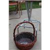 Image 3 : Vintage Bar Stool (Some Wear) & Wicker Basket