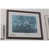 Image 2 : (3) Pictures: Goose Print in Frame - 35" x 29", Prairie Chicken, Horse Scene