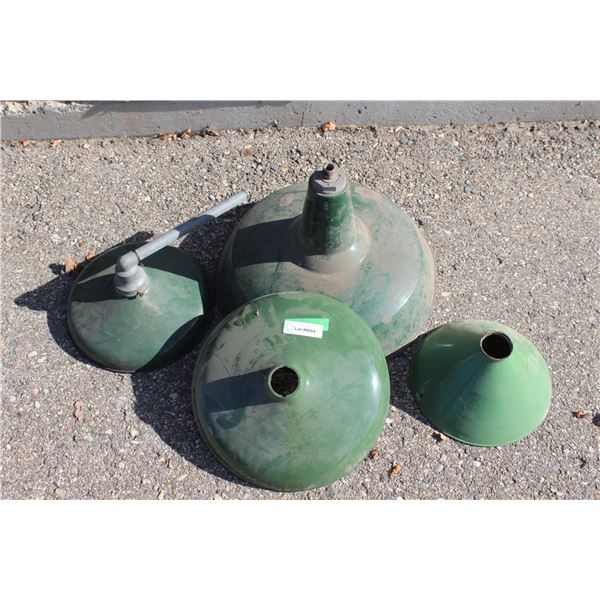 ***(4) Enamel Vintage Lamp Shades - Assorted Sizes