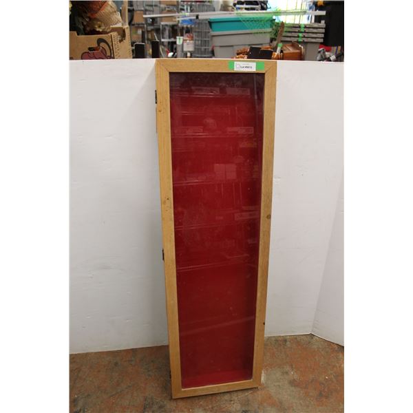 * Glass & Wood Table Top Display Cabinet - 49" x 14.5" x 4"