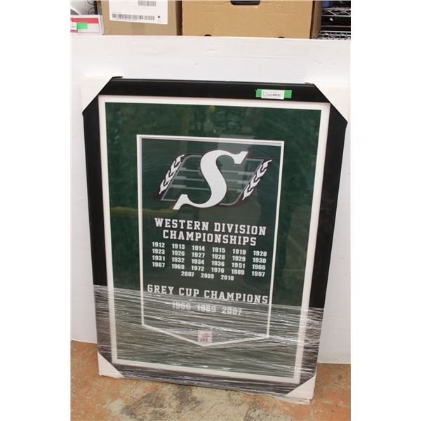 * Saskatchewan Roughriders Framed Championship Picture in Frame - 44" x 32"