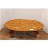 Image 1 : * Oval Oak Coffee Table - Lion's Foot-style - 42" x 20" x 16"