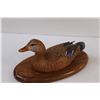 Image 5 : Ducks Unlimited Mounted Wood Duck Decoy By Leroy Royer - 10" Long
