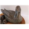 Image 4 : Ducks Unlimited "The Mission III" Wood Duck with Her Ducklings - Bronze & Copper on Wood Base - 16" 
