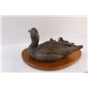 Image 5 : Ducks Unlimited "The Mission III" Wood Duck with Her Ducklings - Bronze & Copper on Wood Base - 16" 