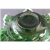 Image 3 : Fenton Green & White Art Glass Bowl - 11" x 4"