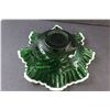 Image 4 : Fenton Green & White Art Glass Bowl - 11" x 4"