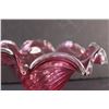 Image 3 : Cranberry Art Glass Bowl - 11" x 5"