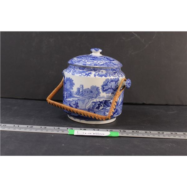 Spode Biscuit Jar w/Handle - 6" x 5.5"
