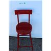 Image 1 : ***Red Metal Shop Stool with back - 25" Chair Seat Height & 12" Diameter