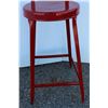 Image 4 : ***Red Metal Shop Stool with back - 25" Chair Seat Height & 12" Diameter