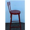 Image 5 : ***Red Metal Shop Stool with back - 25" Chair Seat Height & 12" Diameter