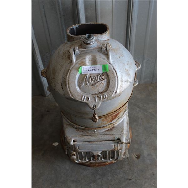 *** Antique Acme No 170 Pot Belly Wood Stove - No Piping or Base - 21" Tall