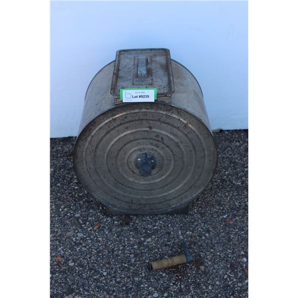 ***Antique Butter Churn Galvanized Steel - Broken Handle - Has Interior Parts, as is