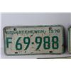 Image 2 : (2) Saskatchewan Farm License Plates 1970 and 1974, Saskatchewan License Plate 1974