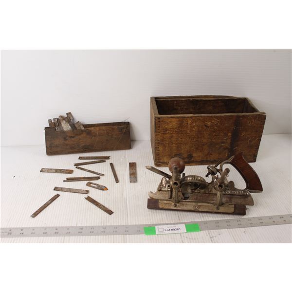Stanley Joint Planer and Assorted Bits, Wooden Box