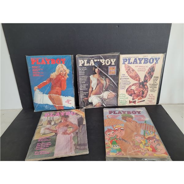 (5) Playboy Magazines - 1974 /1975/1976 /1977